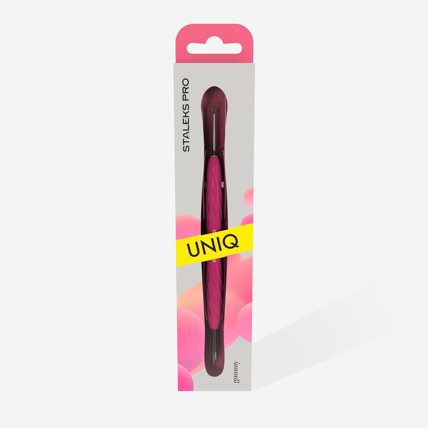 Manicure pusher with silicone handle “Gummy” Staleks Pro UNIQ 11 TYPE 2 (slanted pusher + ring) - Good Girl Gel