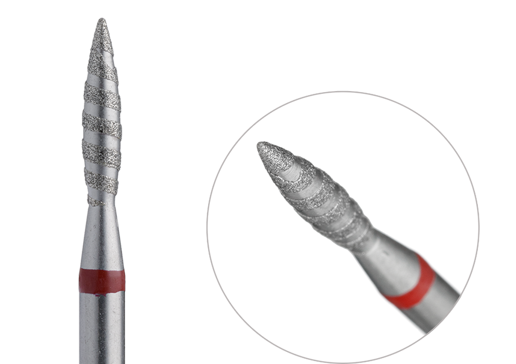 Алмазная фреза, «Торнадо», 2.1*10 мм, красная