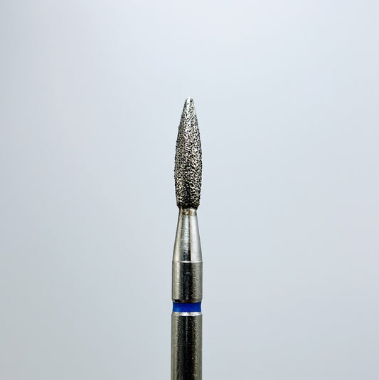 Diamond nail drill bit, “Flame” Pointed, 2.1*8.0 mm, Blue
