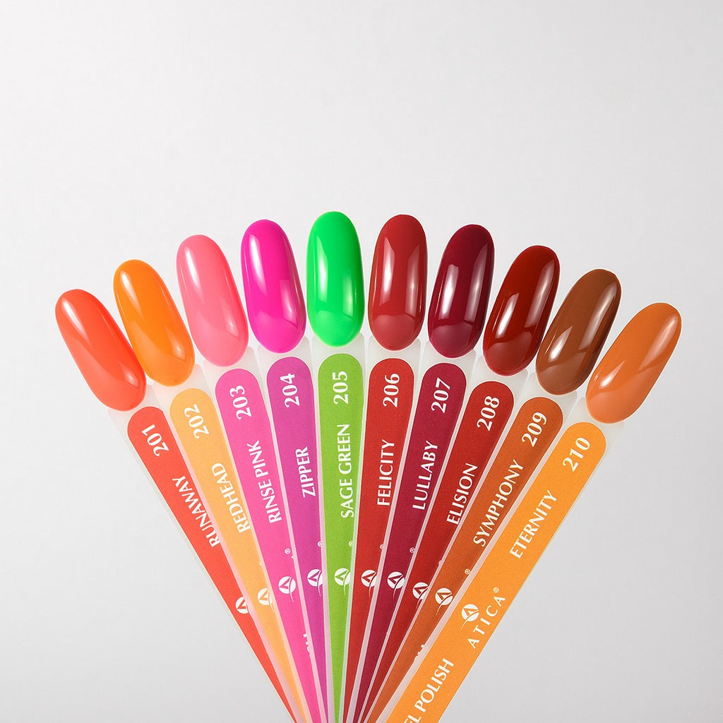 Гель лак №205 - Салатово-зелений 8 мл Atica