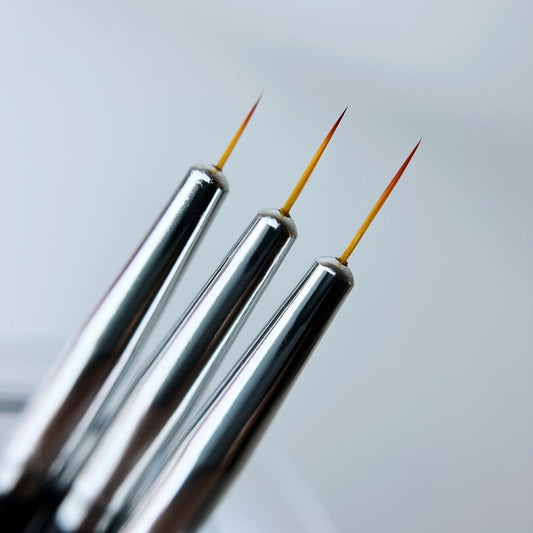 Set of Nail art Brushes - Liner Black (3 pcs.) - Good Girl Gel