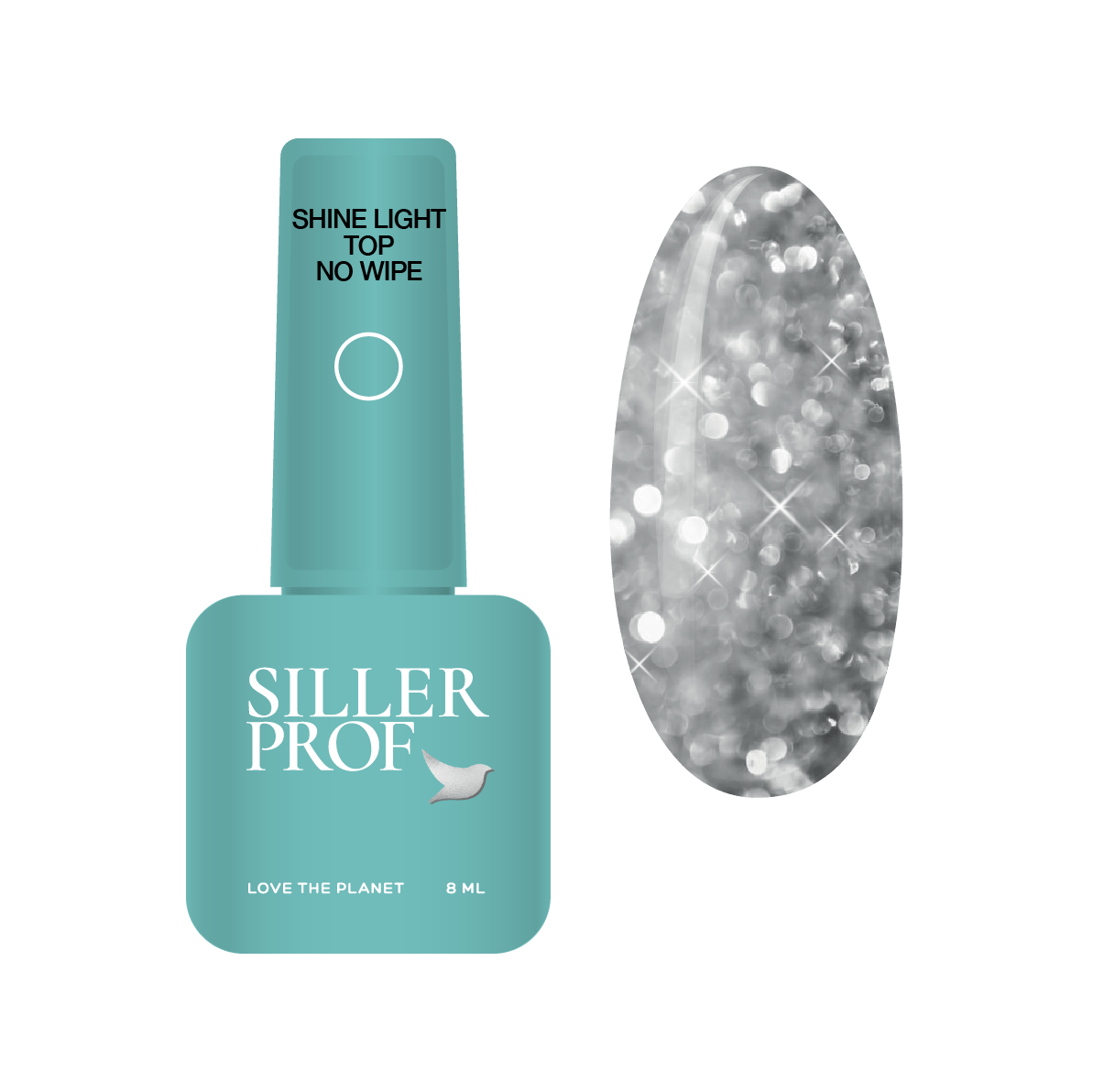 Vrchný náter Shine Light s lepkou vrstvou 8 ml Siller