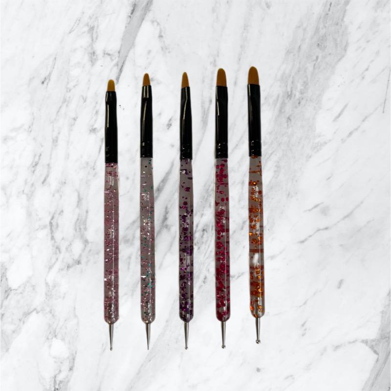 Set of Gel nail brush with dots Straight (5 psc.) - Good Girl Gel