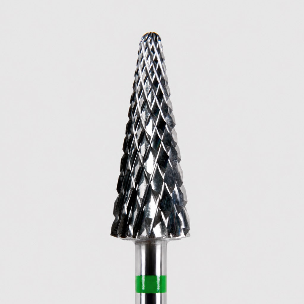 Carbide nail drill bit, "Cone Rounded”, 6*14, Green, Dark