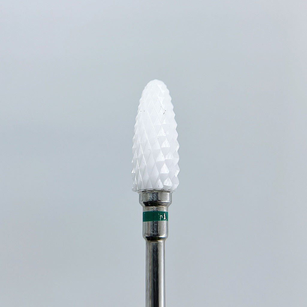 Ceramic nail drill bit, “Corn”, 6*14.5 mm, Green - Good Girl Gel