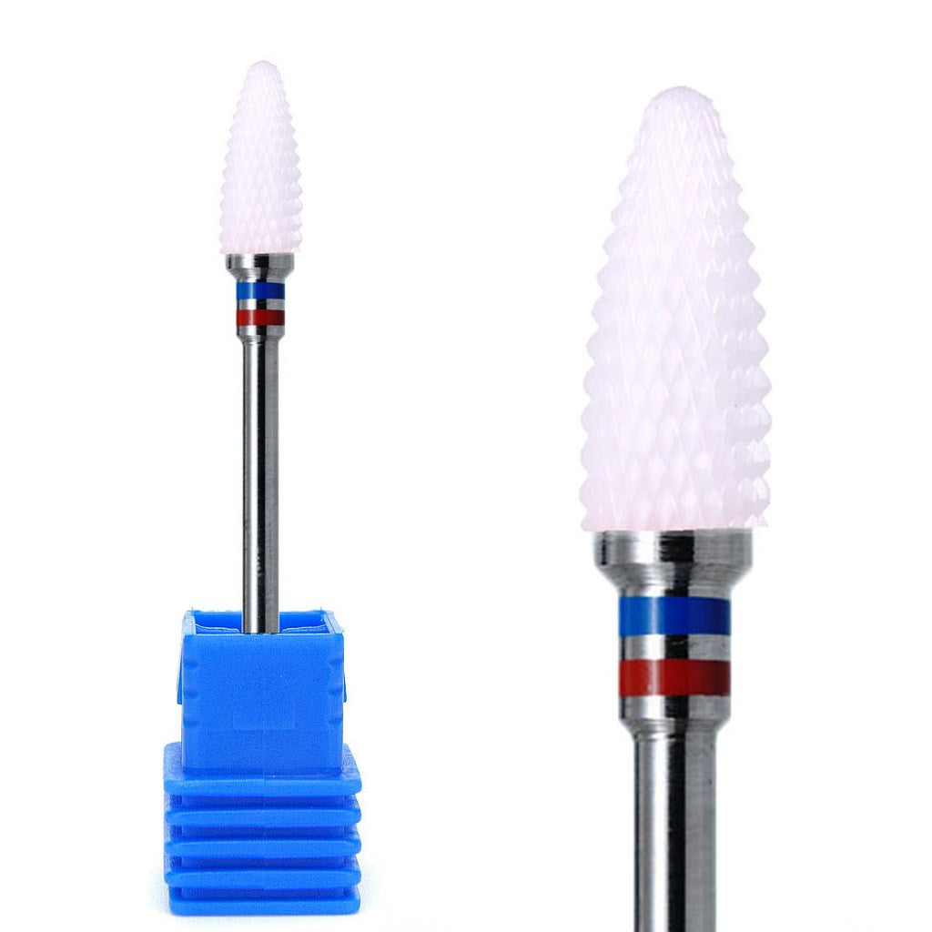 Ceramic nail drill bit, “Corn”, 6*14.5 mm, Red-Blue
