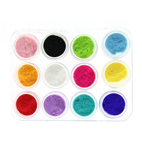 Nail art pigments (Velvet) 12pcs