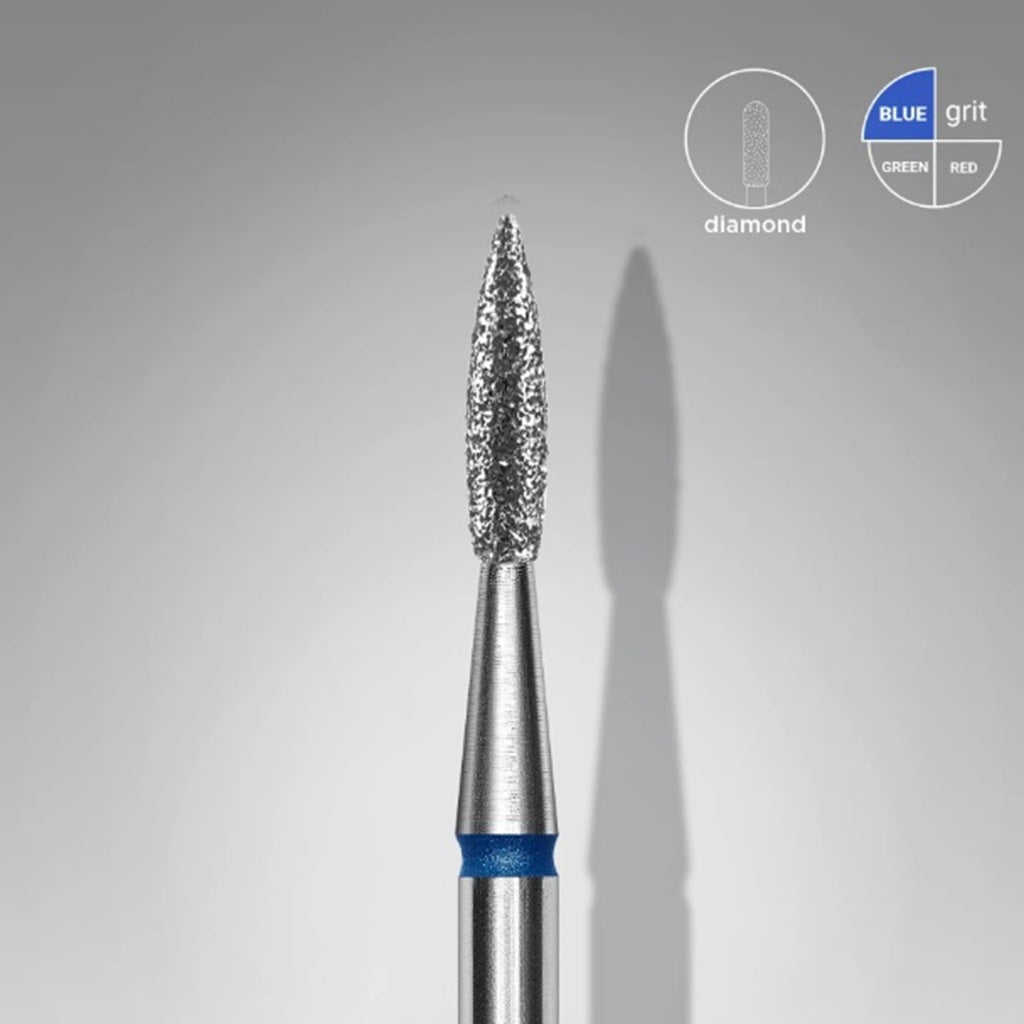 Алмазна фреза, Гостре полум'я, 1.8*8.0 мм, Синій, STALEKS