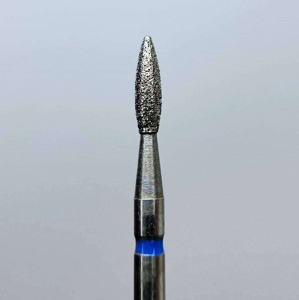 Diamond nail drill bit, “Flame”, 2.0*8.7 mm, Blue - Good Girl Gel