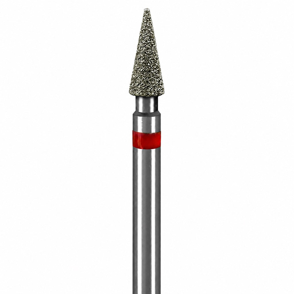 Diamond nail drill bit, “Peak” Pointed, 2.8*7.0 mm, Red