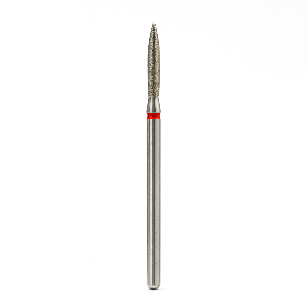 Алмазная фреза, Острое пламя, 2.3*10 мм, Красный