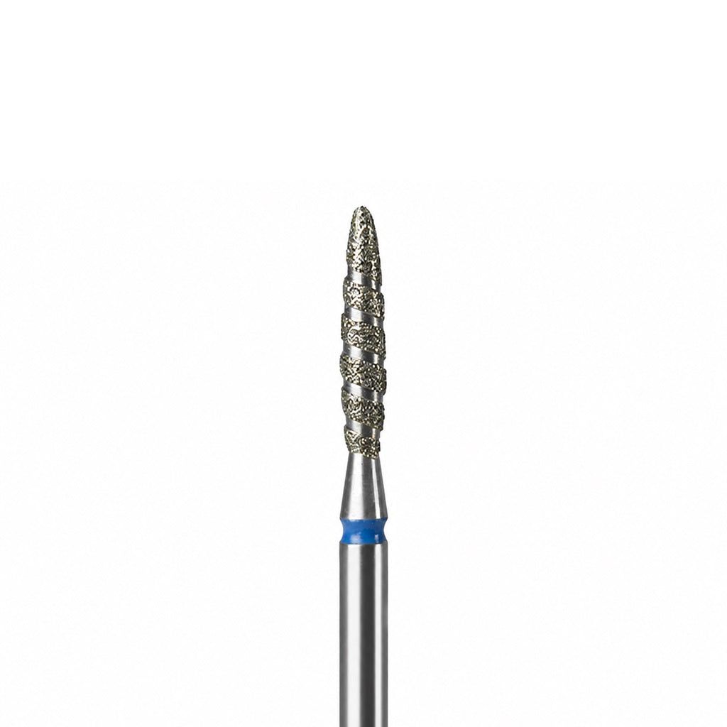 Diamond nail drill bit, “Tornado” Flame, 2.1*10 mm, Blue