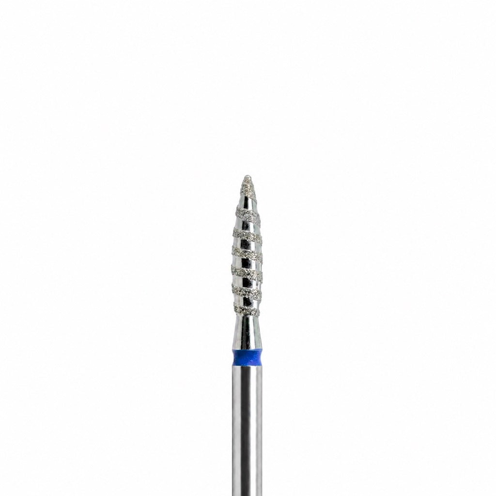 Diamond nail drill bit, “Tornado” Flame, 2.3*10 mm, Blue