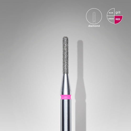 Алмазна фреза, «Циліндр» округлий, 1.4*8.0 мм, червоний, STALEKS