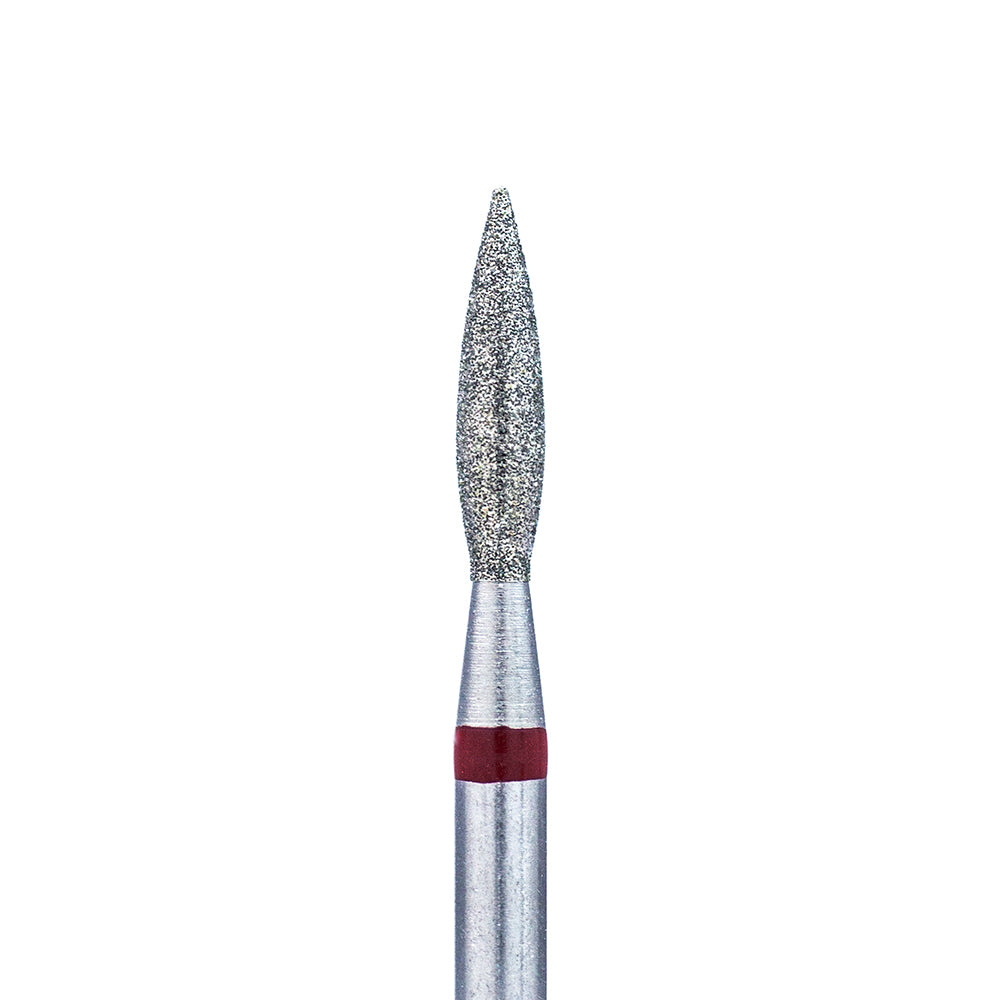 Diamond nail drill bit, “Flame” Pointed, 2.3*8.0 mm, Red