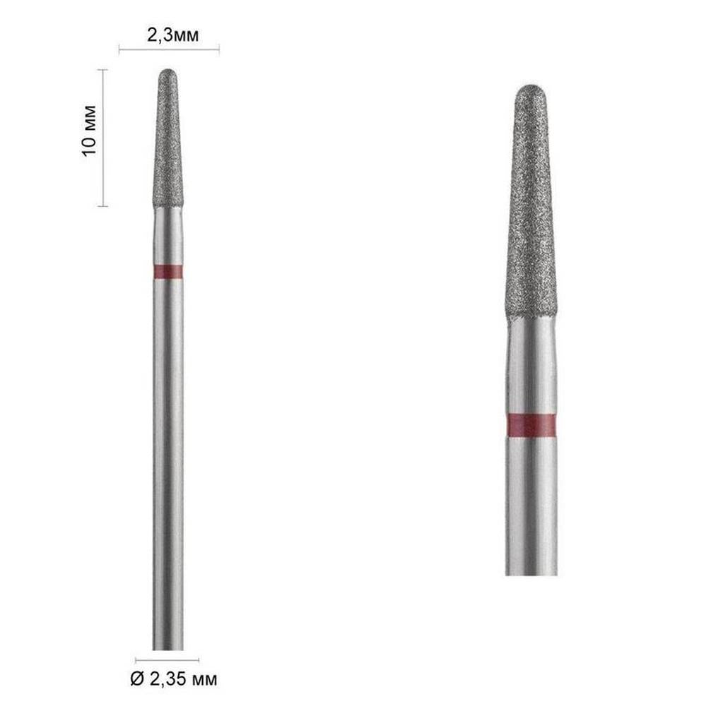 Diamantfräser, Kegel abgerundet, 2.3*10.0 mm, Rot