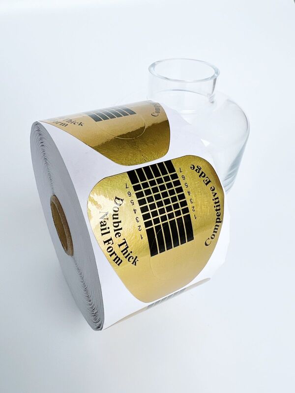 Papierové formy na nechty zlaté 500 ks