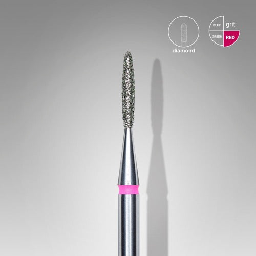 Алмазная фреза, «Пламя», 1.4*8.0 мм, Красный, STALEKS