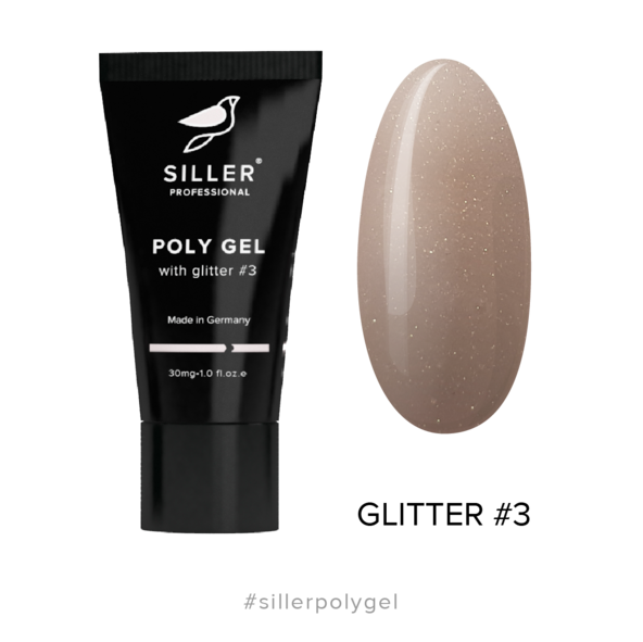 PolyGel з блискітками №3 30 ml Siller
