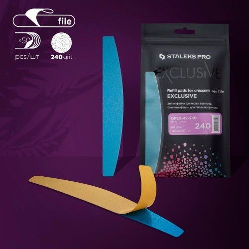 Disposable files for crescent base Staleks Pro Exclusive 42, 240 grit (30 pcs), DFEX-42-240