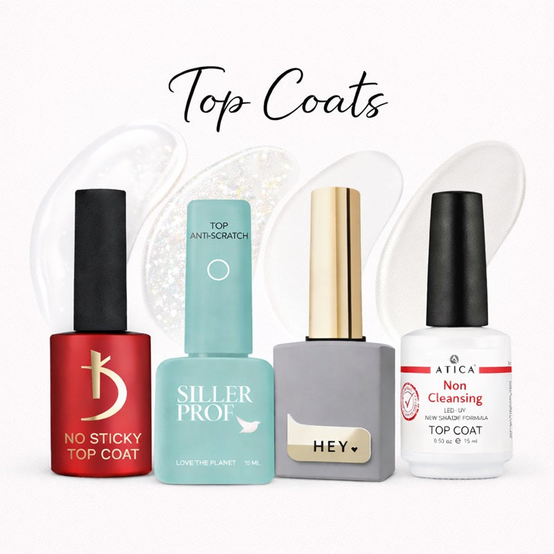 Professional Gel Top Coats — Long-Lasting High-Gloss Finish