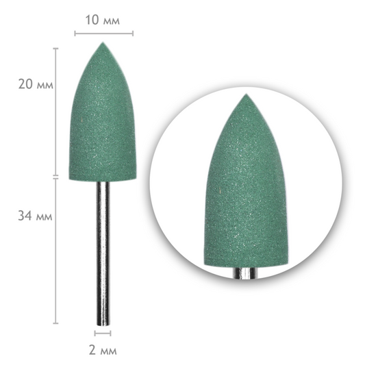 Silicon Drill Bit Polisher 214, 10*20mm, Green, 240 grit