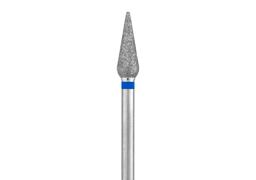 Diamond nail drill bit, “Pear” Pointed, 4.0*12 mm, Blue