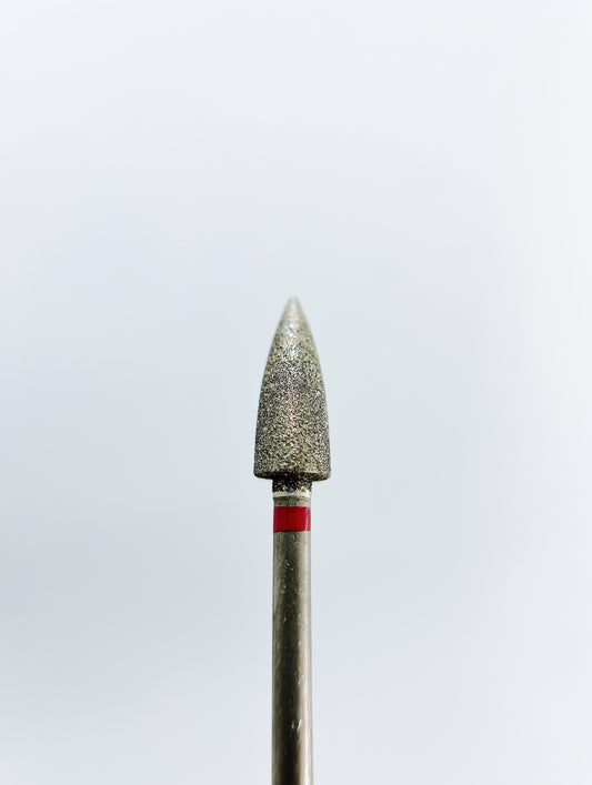 Broca diamantada para pedicura, “Cone”, 4.7*12 mm, Vermelha