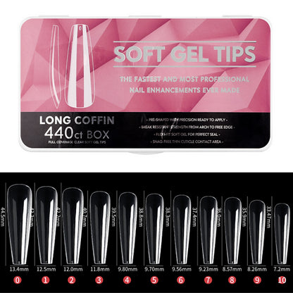 Gel tips Long Coffin 440pcs