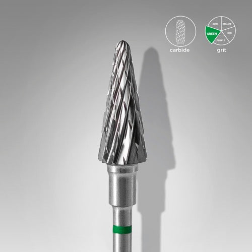 Carbide nail drill bit "Cone” 6*14 Green Staleks