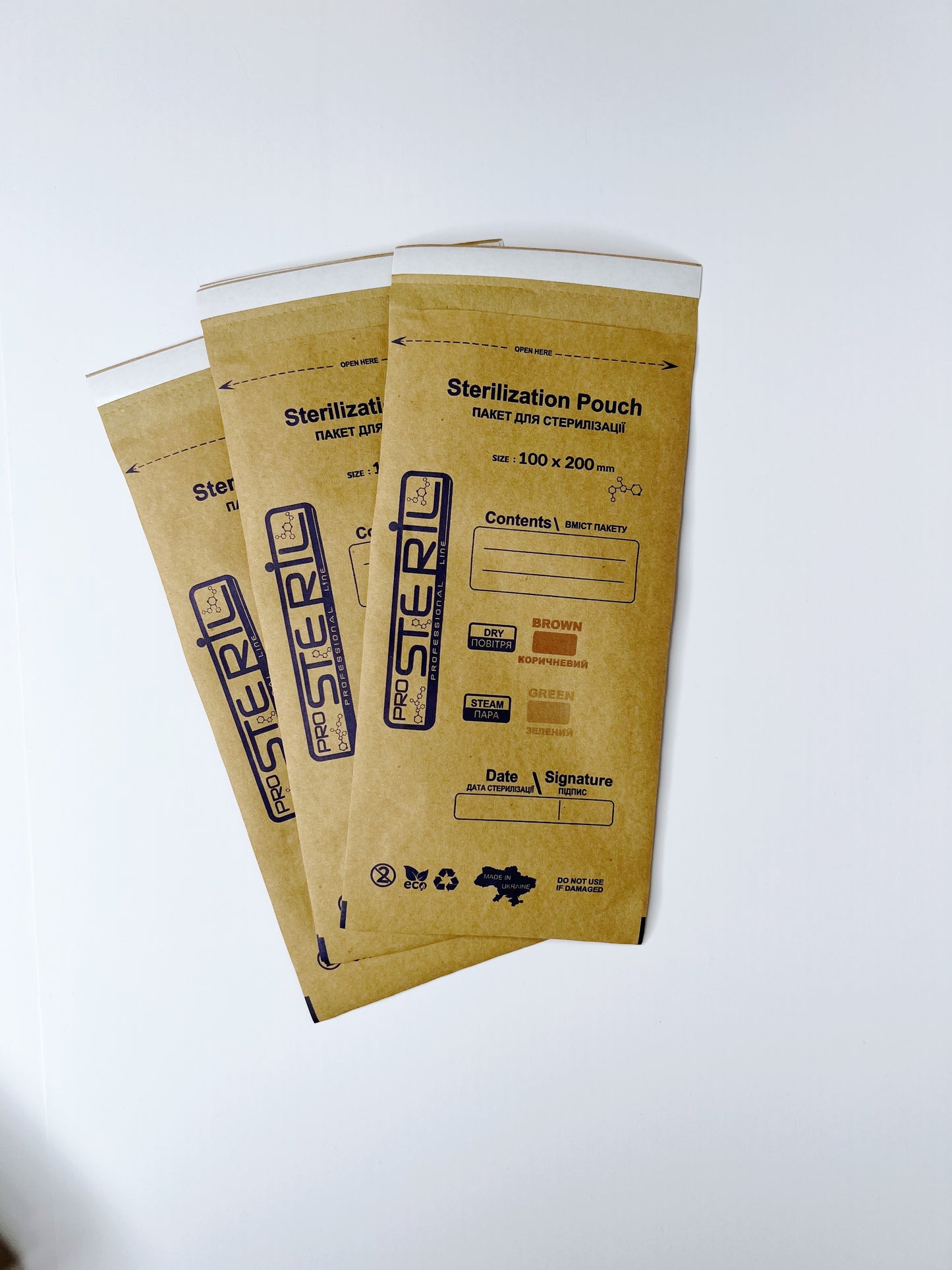 Papírová taška (velikost 100 * 200 mm , hnědý) ProSteril , Suchý/Steam