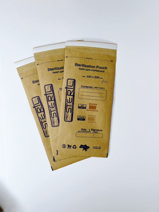 Sacco di carta ( dimensioni 100*200 mm , marrone) ProSteril , Secco/Vapore