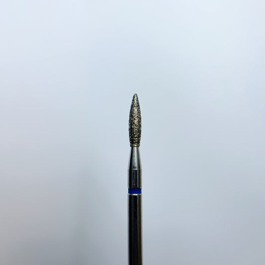 Diamond nail drill bit, “Flame”, 2.1*8.4 mm, Blue