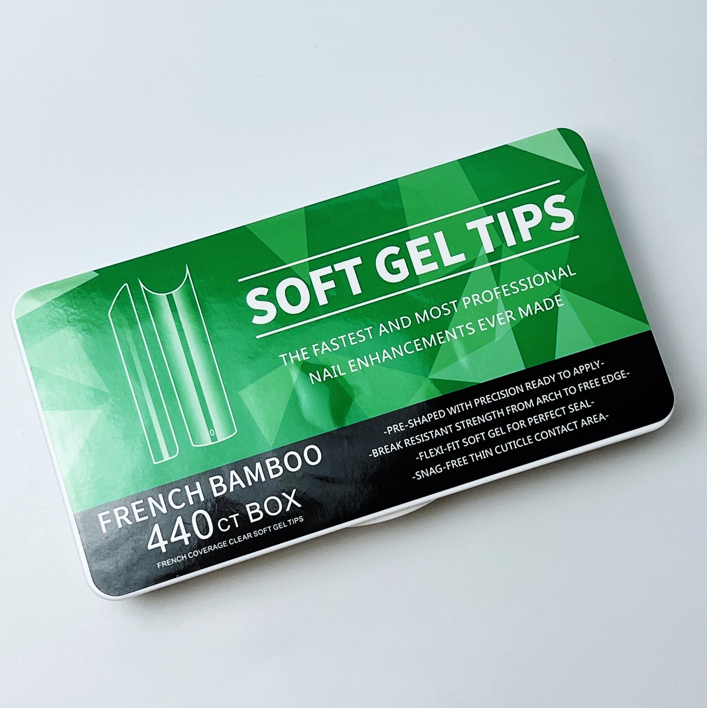 Gel Tips Half cover French bamboo, 440 pcs