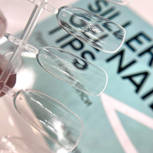 Gel tips for building up transparen OVAL 240 pcs Siller