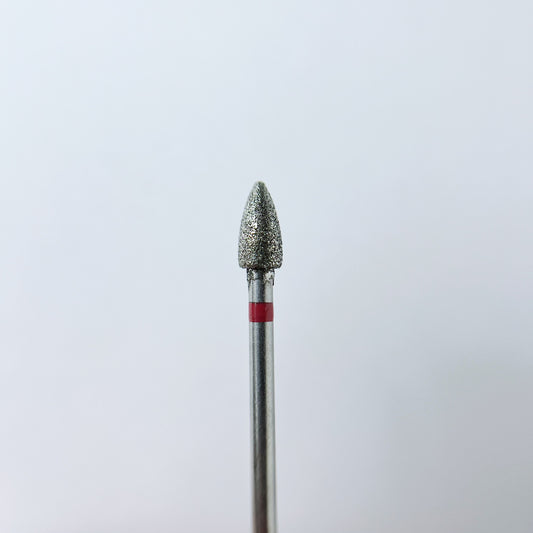 Broca diamantada para pedicure, “Cone”, 4.0*8.0 mm, Vermelha