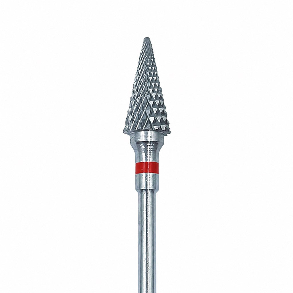 Hartmetallfräser, „abgerundeter Kegel“, 6*15, Rot