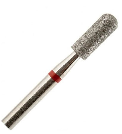 Diamond nail drill bit, “Cylinder” Rounded, 3.0*10 mm, Red