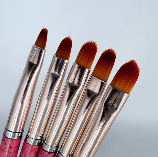 Set of Gel nail brush with dots Pink (5psc.)