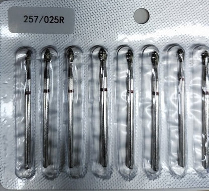 Алмазна фреза для нігтів, Брунька загострена, 2.5*6.0 мм, Червона, Тайвань