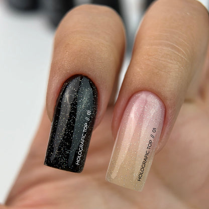 Топ без липкого шару SHINE Holographic №1 8 ml Siller