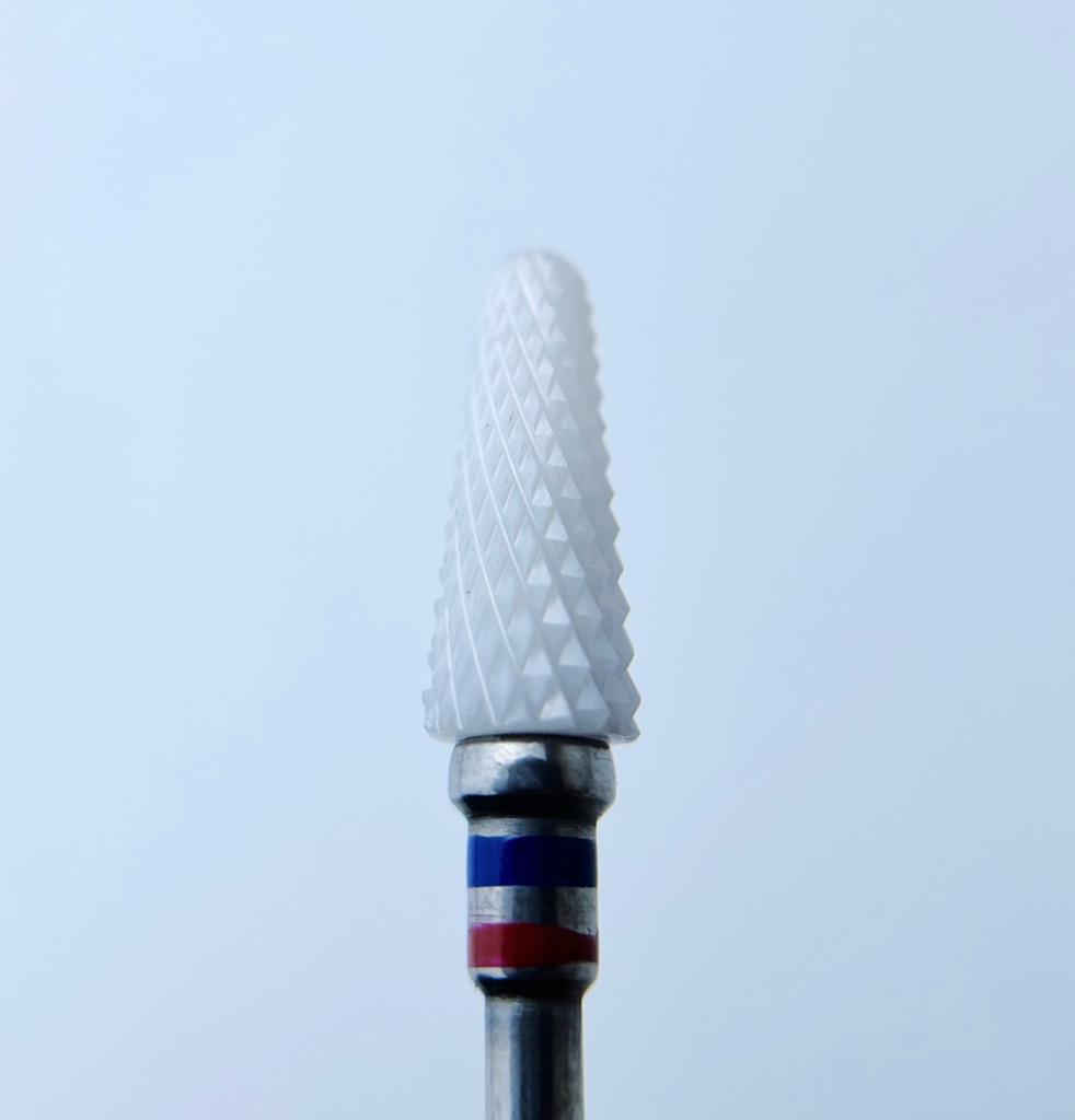 Ceramic nail drill bit, “Umbrella”, 5*14 mm, Blue-Red