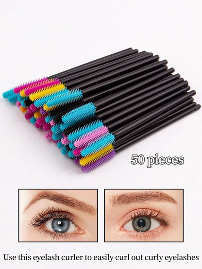 50pcs Silicone Eyelash Brush