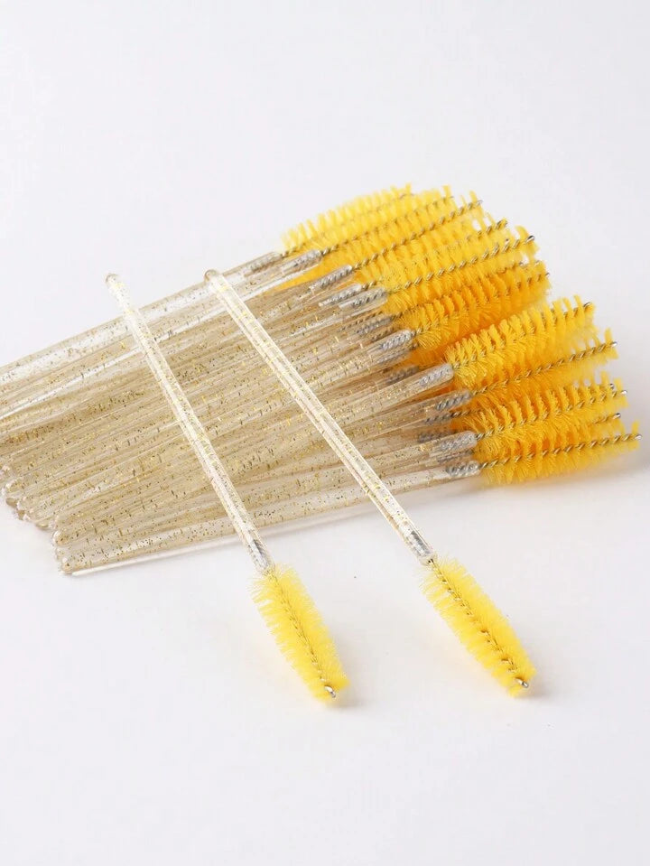 50pcs Crystal Handle Disposable Eyelash Brush