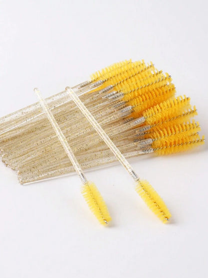 50pcs Crystal Handle Disposable Eyelash Brush