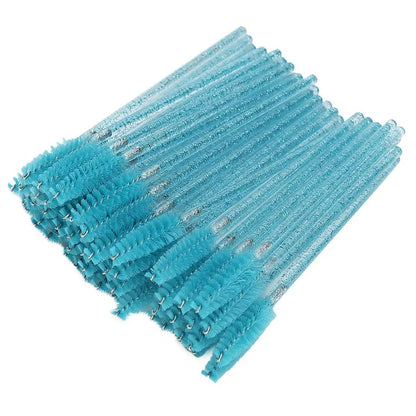 50pcs Crystal Handle Disposable Eyelash Brush