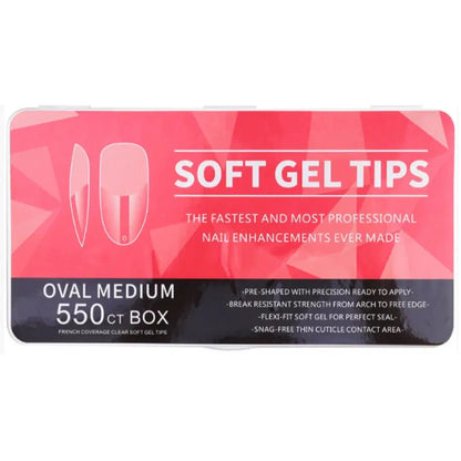 Gel Tips Medium Oval, 550 Stk