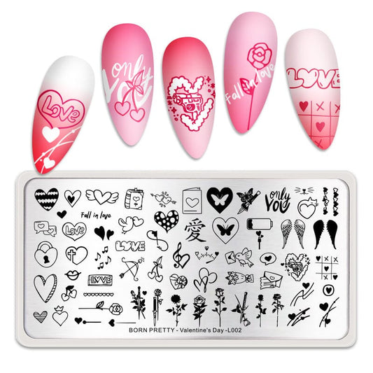 Nail Stamping Plate Valentine's Day L002