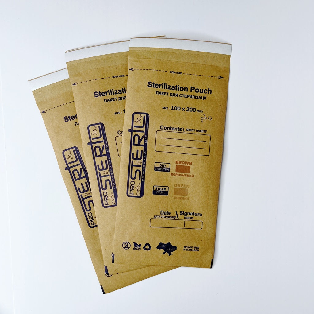 Sterilization pouches (Kraft bags) ProSteril 100*200mm (brown) 100pcs - Good Girl Gel