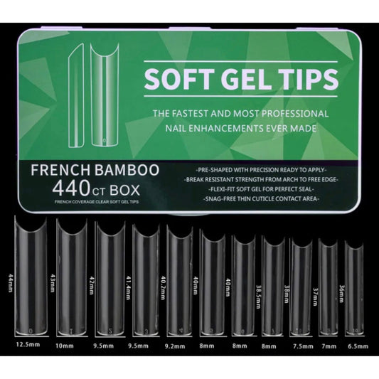 Gel Tips Half cover French bamboo, 440 pcs